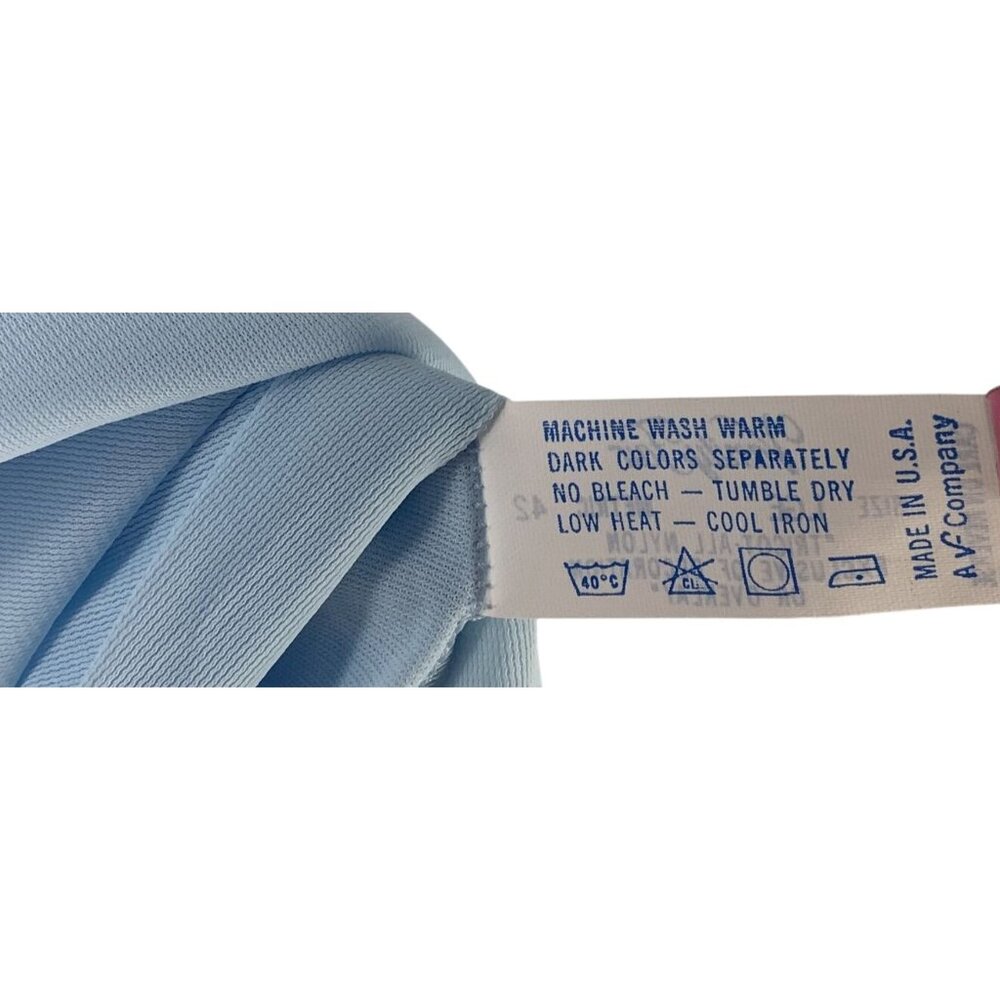 Vintage 60S/70S Vanity FairLight Blue Buttoned Robe Floral Collar Size L NWT - Picture 6 of 6